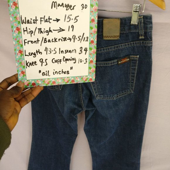 Highwaist Cotton/Linen blend Sailor Flared Jeans 30w +MEASUREMENT  35% Linen - Picture 9 of 9